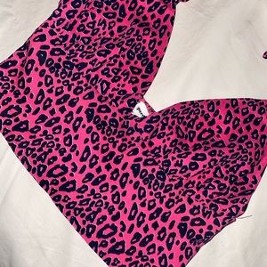 Superdown hot pink tie strap crop tank